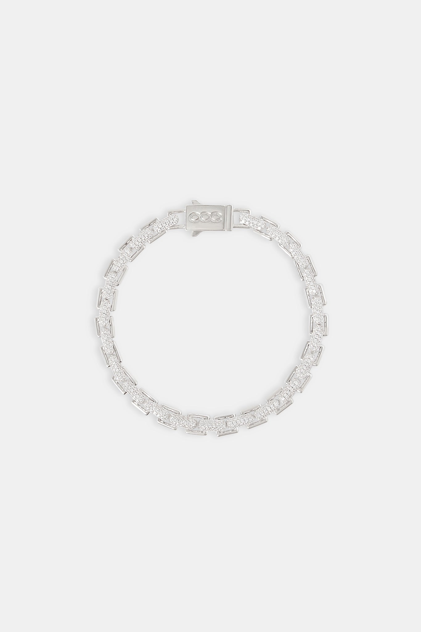 Poliertes und vereistes flaches Gliederarmband – 6 mm